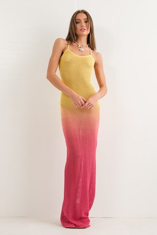 ombre crochet dress Handmade Ombre Crochet Cotton Dress, Boho Summer Festival Beach Outfit