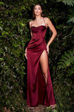 ESTHER CORSET COWL GOWN - BURGUNDY
