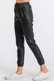 FAUX LEATHER JOGGERS