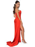 HOLLY CORSET SATIN GOWN - RED