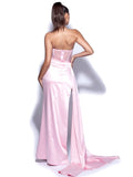 HOLLY CORSET SATIN GOWN - PINK