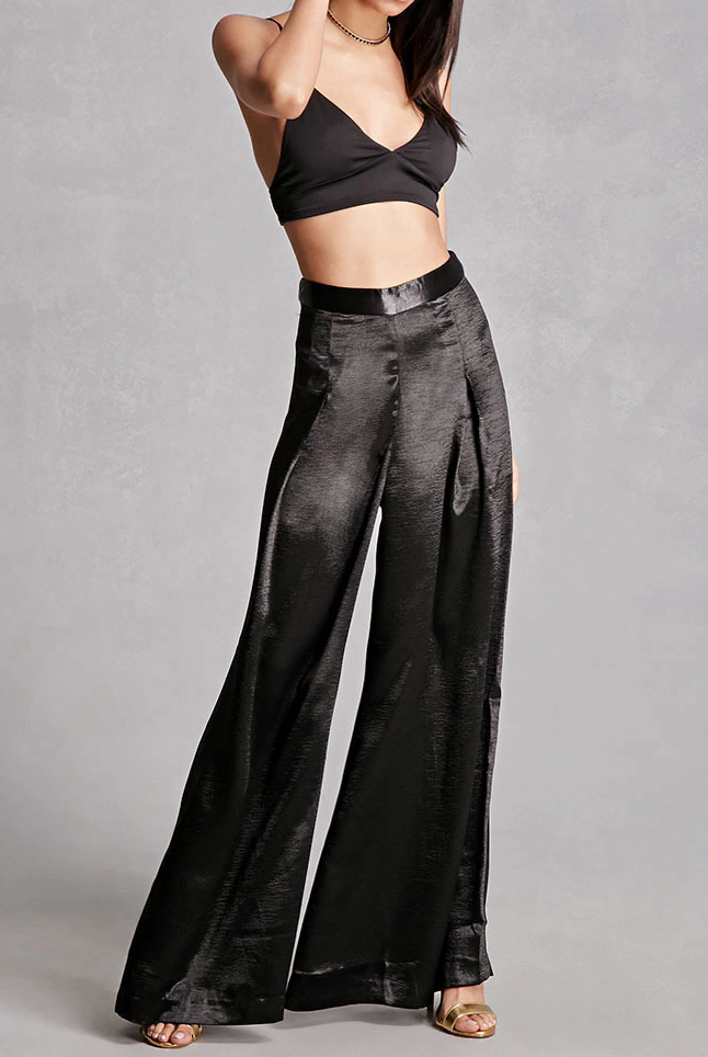 Satin trousers outlet black