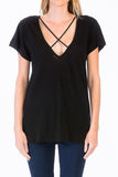 Criss cross strappy detail tee