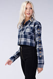 CROPPED FLANNEL TOP