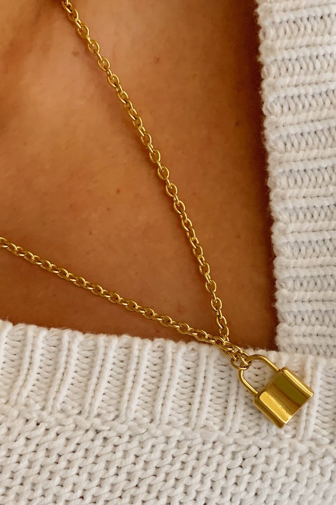 Aran Jewels | Necklaces | LOCK Padlock Necklace for Man gold