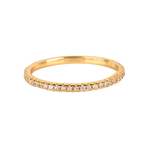 CLEAR STACK RING - GOLD