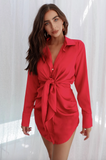 RUBY SHIRT DRESS - RED