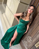 HOLLY CORSET SATIN GOWN - EMERALD
