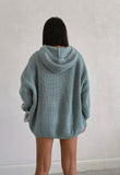 BLUE BABY CABLE KNIT HOODIE