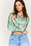 SILK CROPPED BLOUSE