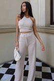 JORDANA KNIT HALTER TOP